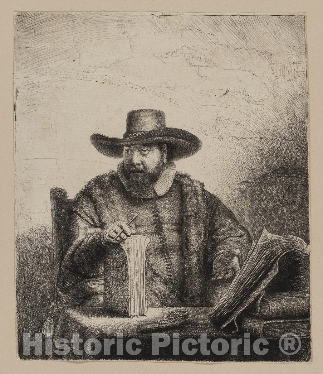 Art Print : Cornelis Claesz. Anslo, Preacher, Rembrandt Harmenszoon Van Rijn, c 1899, Vintage Wall Decor :
