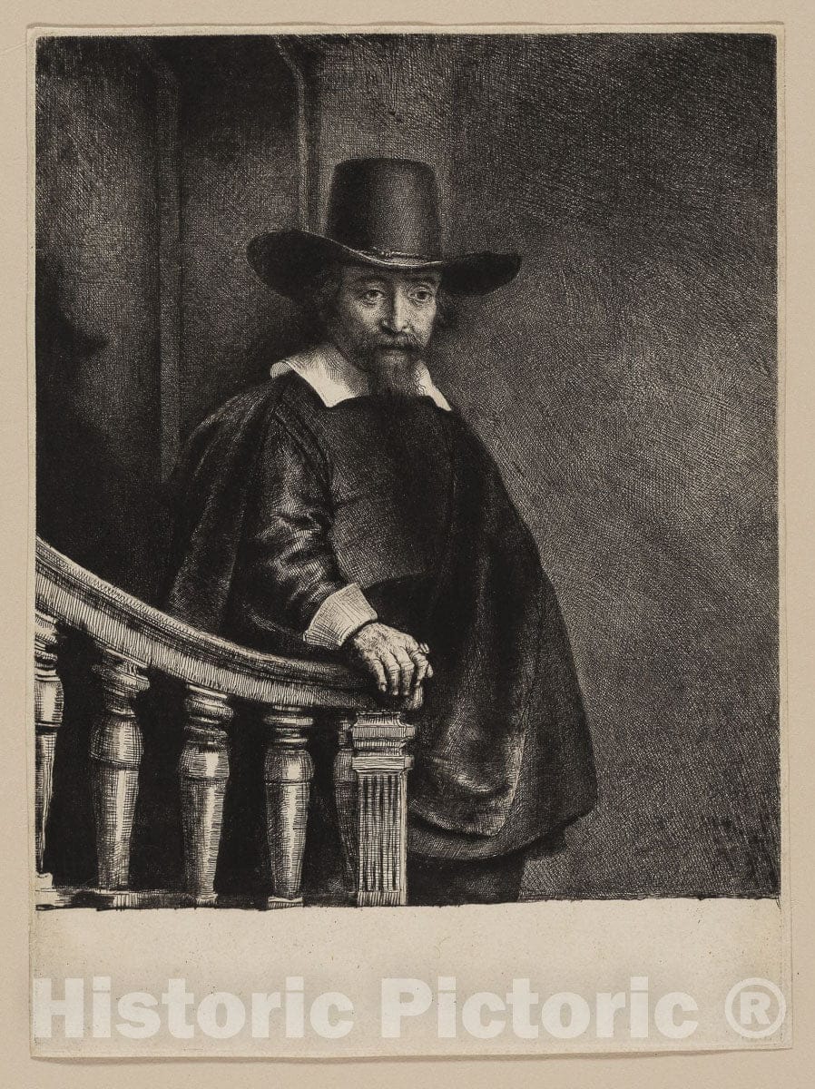 Art Print : Ephraim Bonus, Jewish Physician, Rembrandt Harmenszoon Van Rijn, c 1882, Vintage Wall Decor :