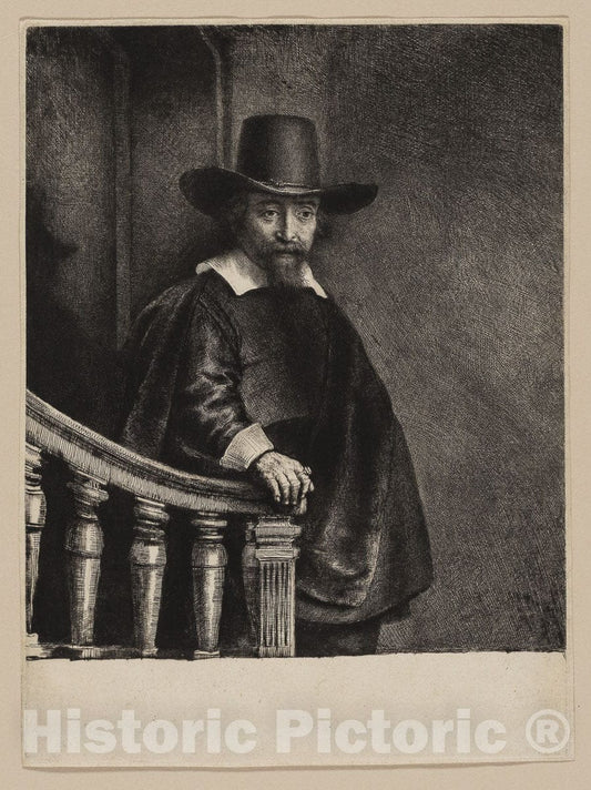 Art Print : Ephraim Bonus, Jewish Physician, Rembrandt Harmenszoon Van Rijn, c 1882, Vintage Wall Decor :