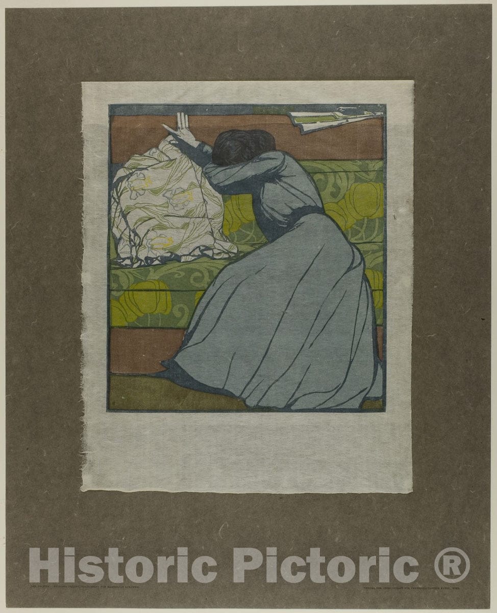 Art Print : The Pillow, Maximilian Kurzweil, c 1909, Vintage Wall Decor :