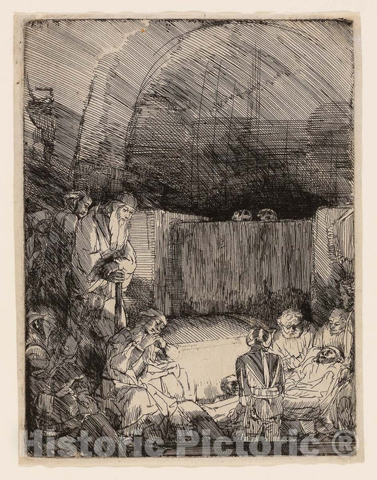 Art Print : The Entombment, Rembrandt Harmenszoon Van Rijn, c.1640, Vintage Wall Decor :