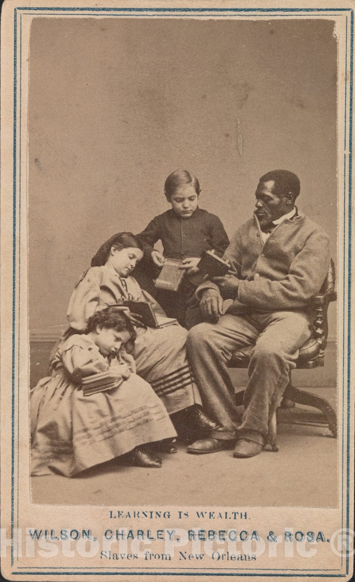 Art Print : Charles Paxson - Learning is Wealth—Wilson, Charley, Rebecca, and Rosa, Slaves from New Orleans : Vintage Wall Art