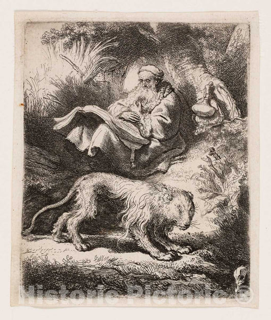 Art Print : St. Jerome Reading, Rembrandt Harmenszoon Van Rijn, c.1645, Vintage Wall Decor :