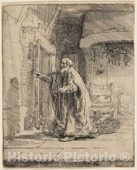 Art Print : The Blindness of Tobit: The Larger Plate, Rembrandt Harmenszoon Van Rijn, c 1852, Vintage Wall Decor :