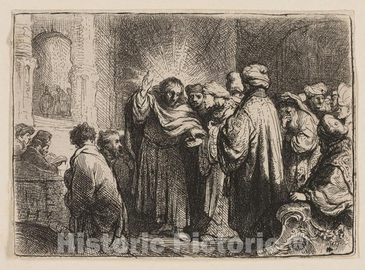 Art Print : The Tribute Money, Rembrandt Harmenszoon Van Rijn, c 1926, Vintage Wall Decor :
