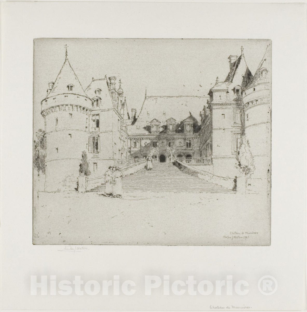 Art Print : ChÃ¢teau de Meanieres, Charles John Watson, c 1887, Vintage Wall Decor :
