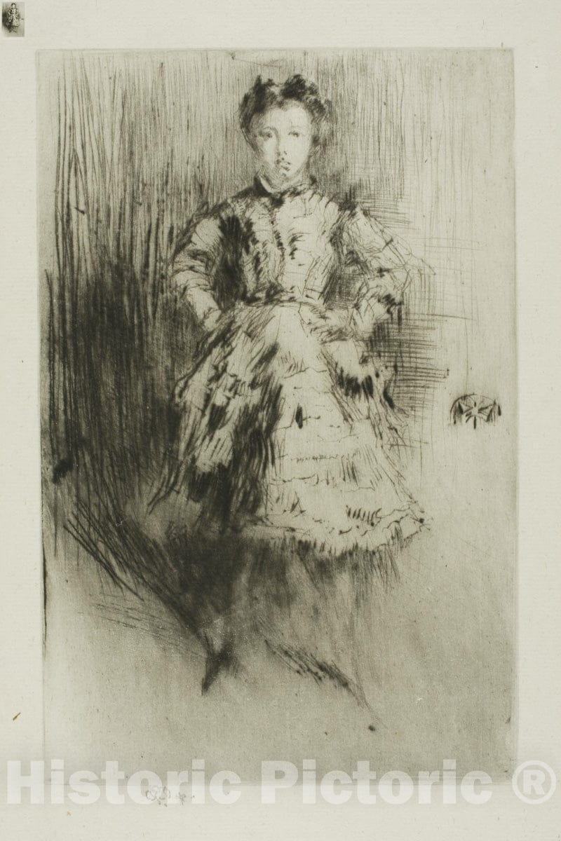 Art Print : Elinor Leyland, James McNeill Whistler, c 1920, Vintage Wall Decor :