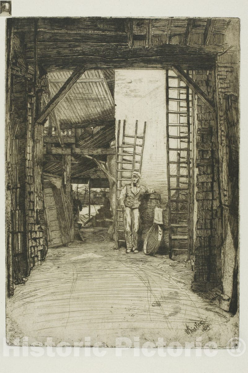 Art Print : The Lime-Burner, James McNeill Whistler, c.1877, Vintage Wall Decor :