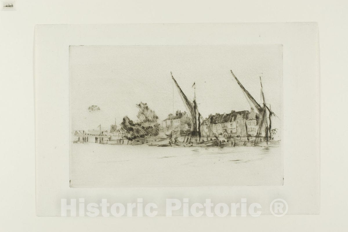 Art Print : Lindsey Houses, James McNeill Whistler, c 1889, Vintage Wall Decor :