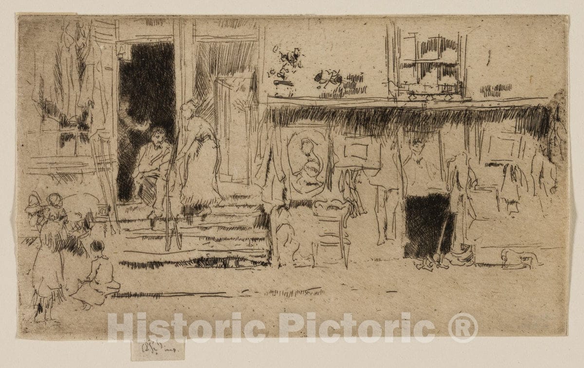Art Print : The Rag Shop, Milmans Row, James McNeill Whistler, c 1880, Vintage Wall Decor :