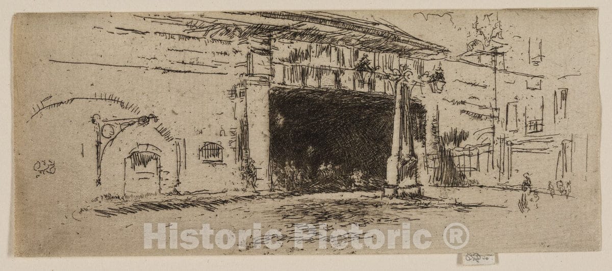 Art Print : Railway Arch, American Square, James McNeill Whistler, c 1885, Vintage Wall Decor :