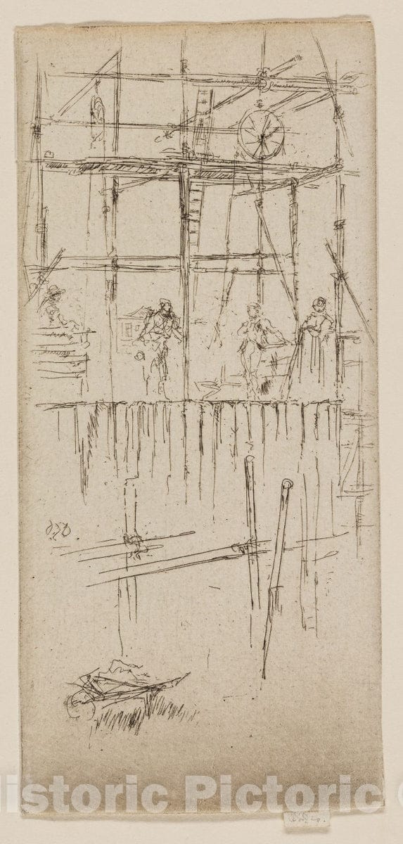 Art Print : Savoy Scaffolding, James McNeill Whistler, c.1906, Vintage Wall Decor :