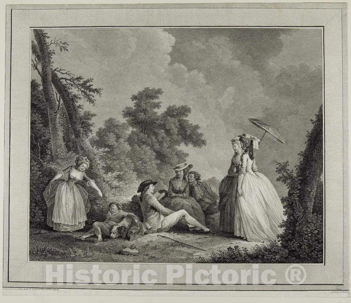 Art Print : Le mercure de France, Heinrich Guttenberg, c.1774, Vintage Wall Decor :