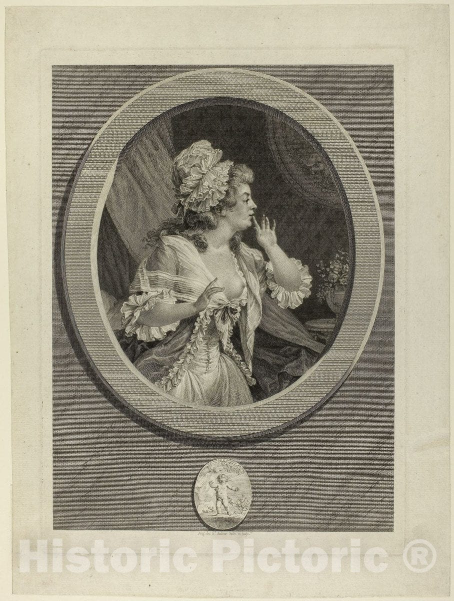 Art Print : At Least be Discreet, Augustin de Saint-Aubin, c 1809, Vintage Wall Decor :