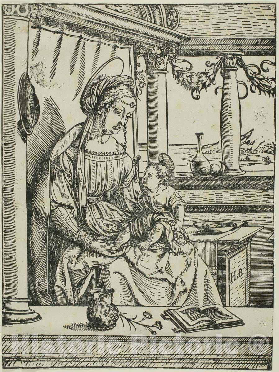 Art Print : The Virgin and Child, Hans Burgkmair, the elder, c.1522, Vintage Wall Decor :