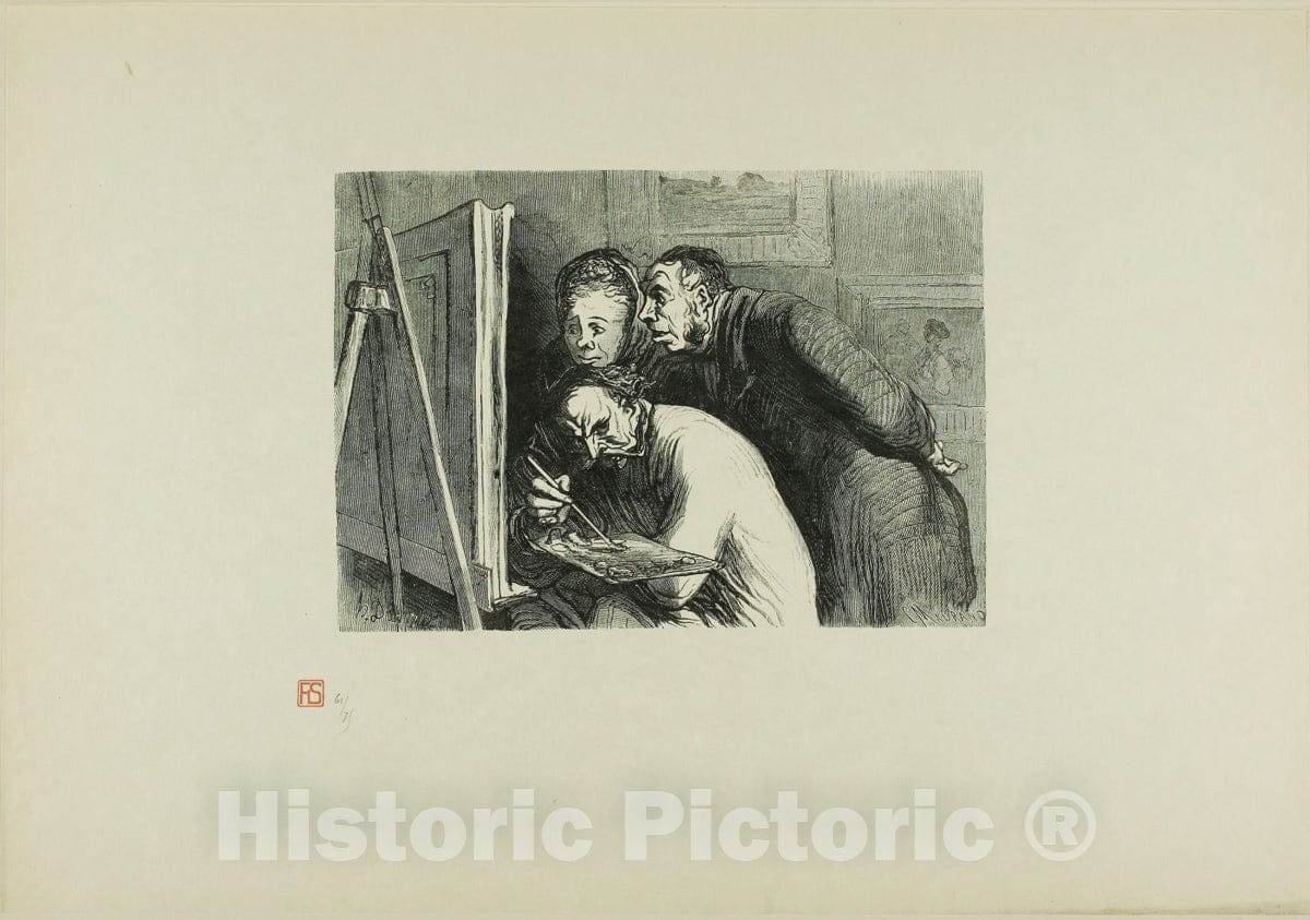 Art Print : Painter and the Bourgeois, Charles Maurand, c 1868, Vintage Wall Decor :