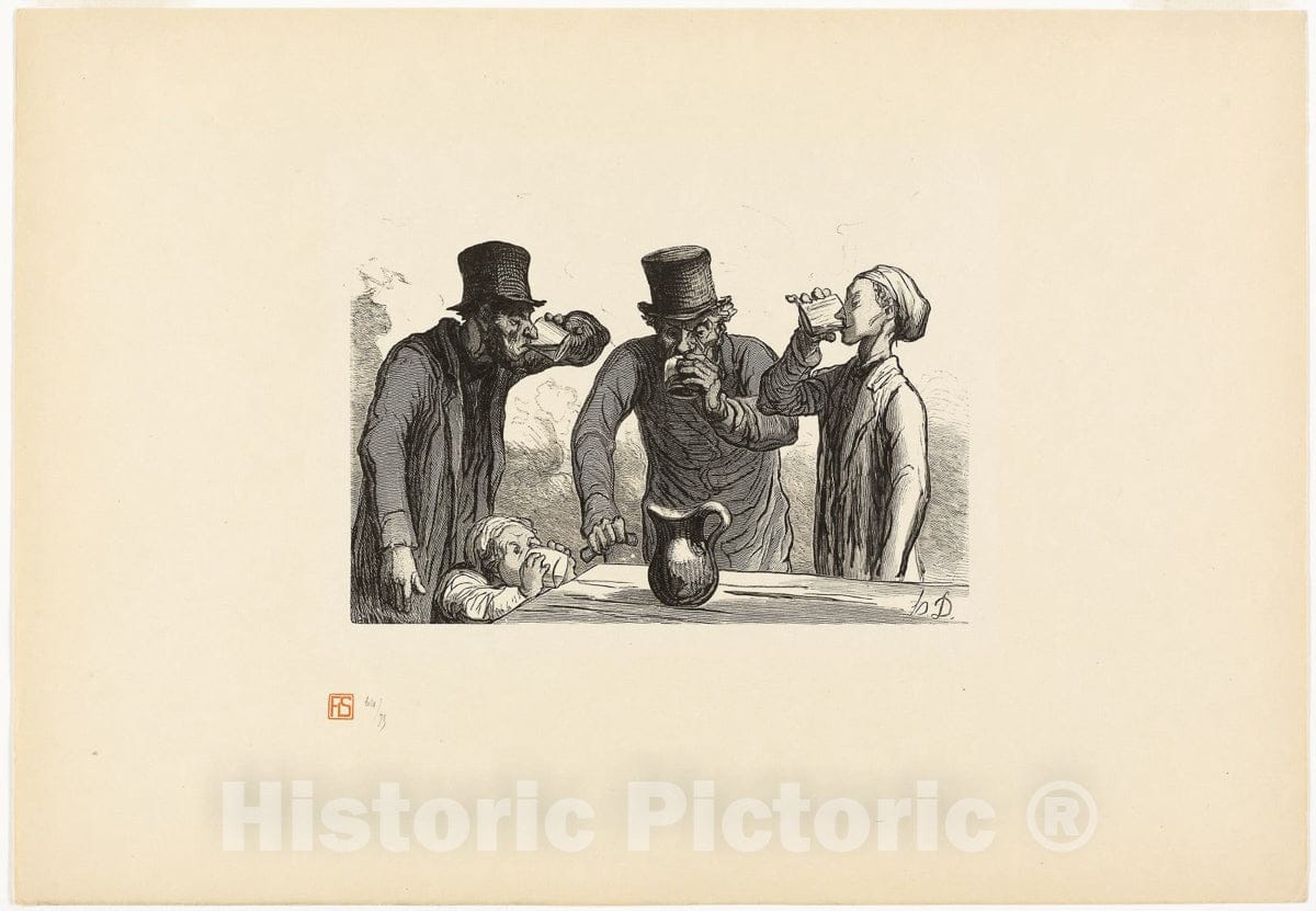 Art Print : Physiology of Drinking: The Four Ages, Charles Maurand, c 1862, Vintage Wall Decor :