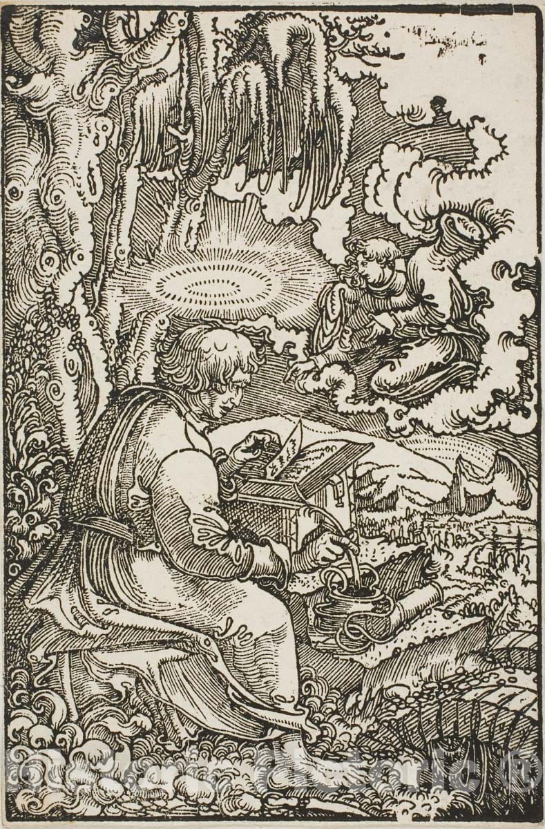 Art Print : St. Matthew, from The Luther Bible, Georg Lemberger, c.1512, Vintage Wall Decor :
