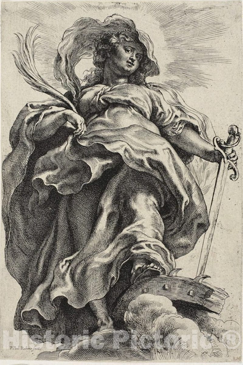Art Print : Saint Catherine, Peter Paul Rubens, c 1648, Vintage Wall Decor :