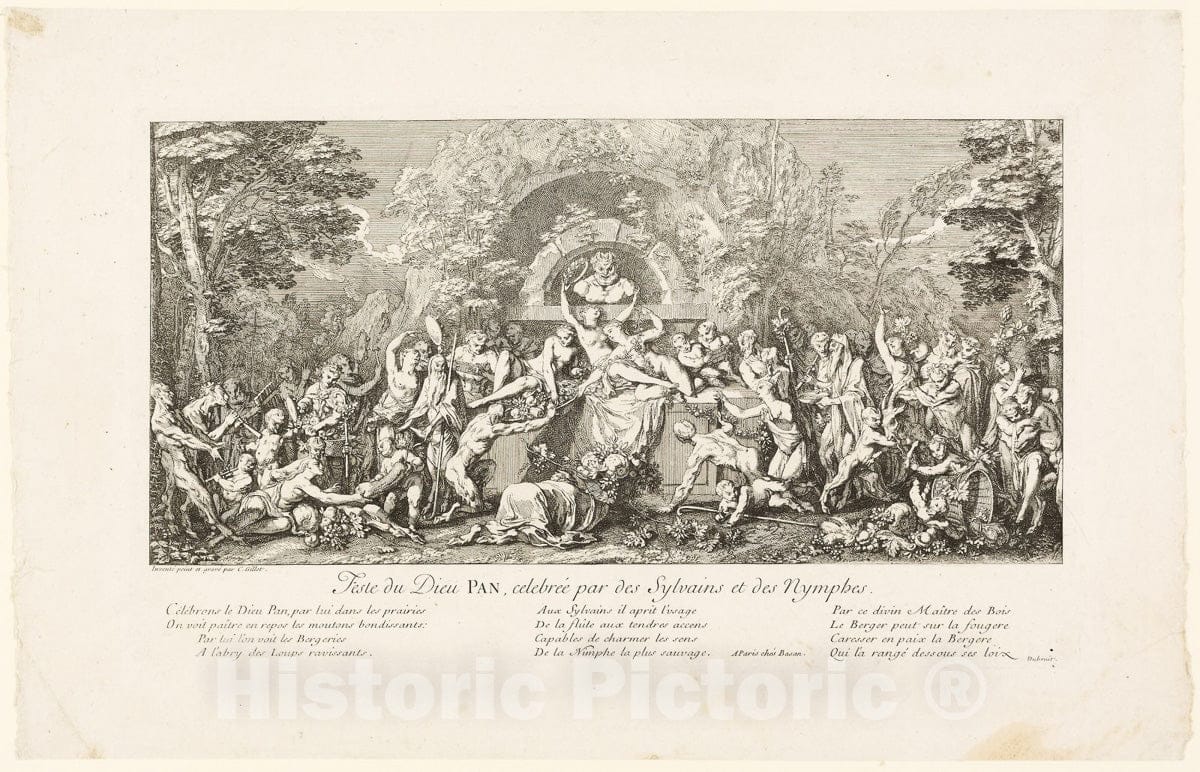 Art Print : Festival of the God Pan, Celebrated by the Sylvans, Claude Gillot, c.1647, Vintage Wall Decor :