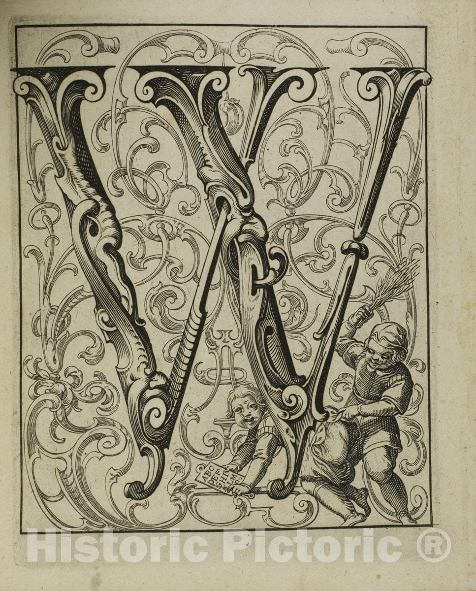 Art Print : Alphabet, Lucas Kilian, c.1666, Vintage Wall Decor :