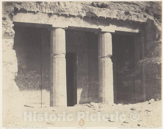 Photo Print : Félix Teynard - Béni-Haçan, Architecture Hypogéene - Tombeau de Névothph : Vintage Wall Art