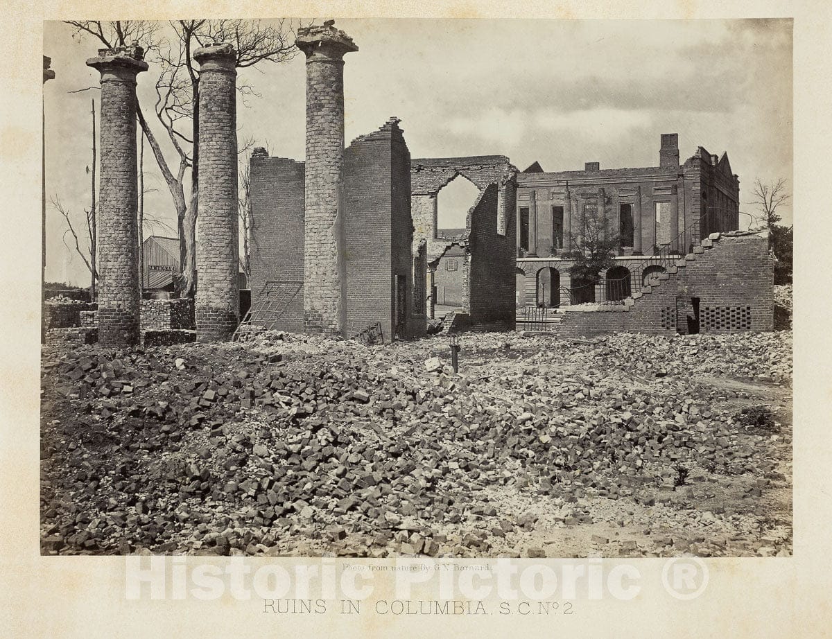 Art Photo : Ruins in Columbia, S.C., No. 2, George N. Barnard, c.1867, Vintage Wall Decor :