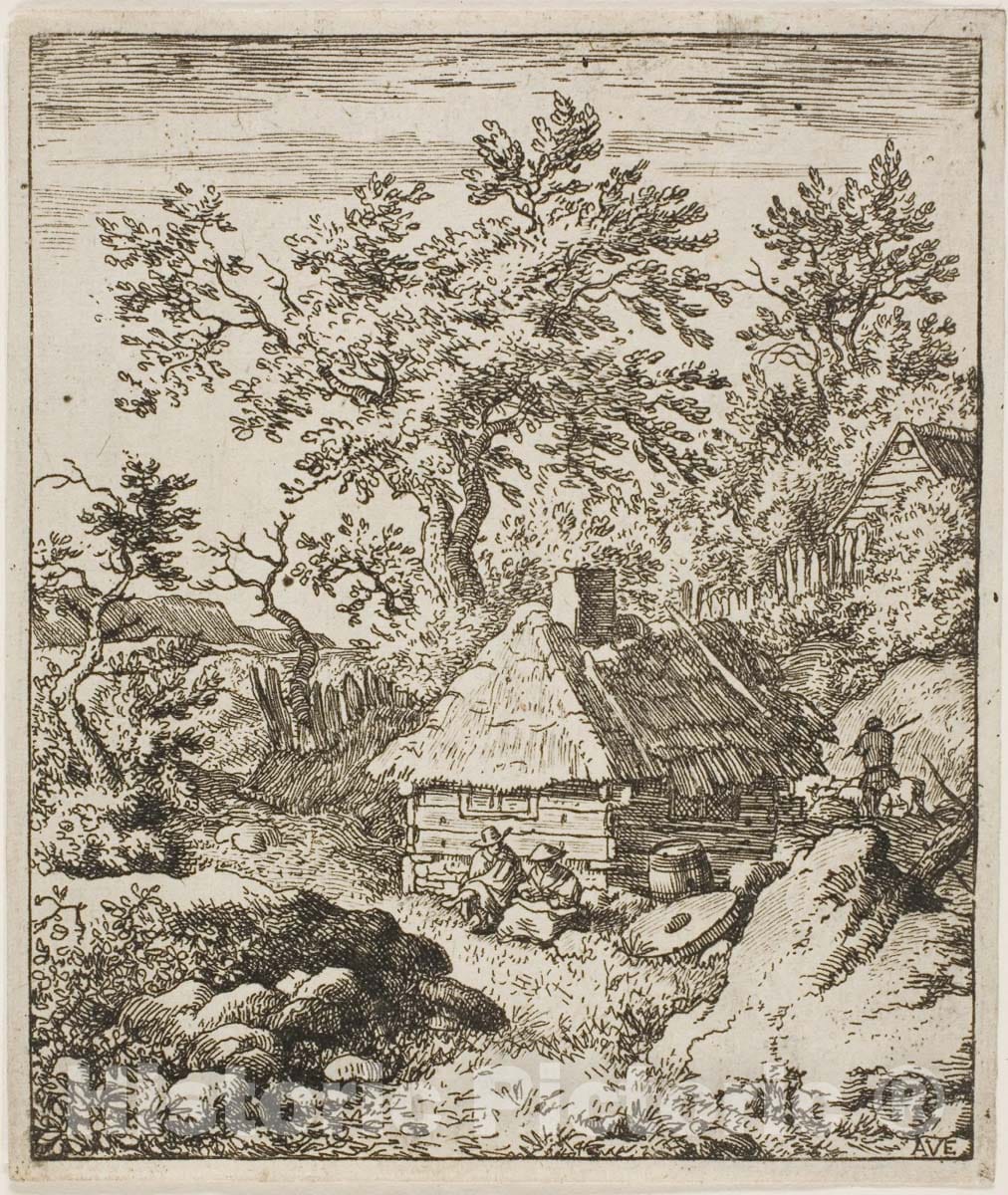 Art Print : Landscape with a Millstone, Allart Van Everdingen, c 1864, Vintage Wall Decor :