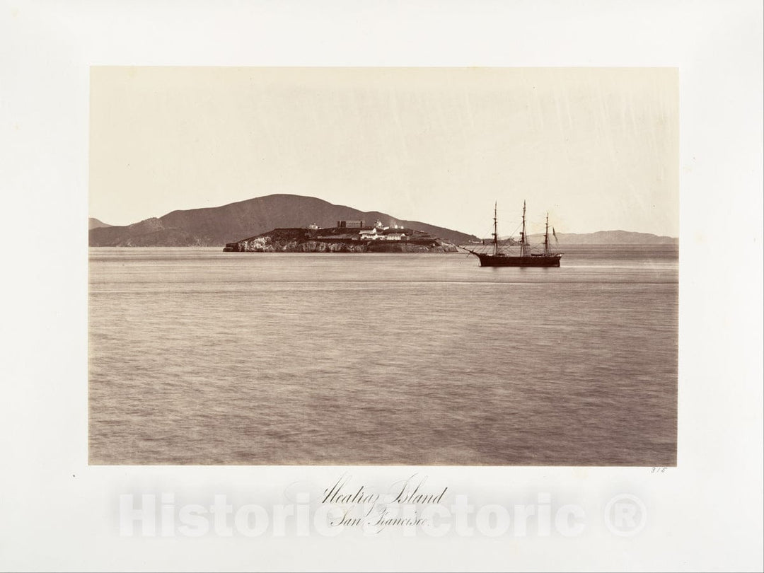 Photo Print : Carleton E. Watkins - Alcatraz Island, San Francisco : Vintage Wall Art