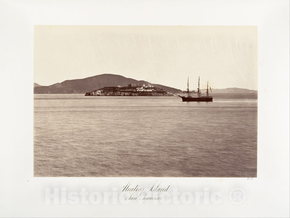 Photo Print : Carleton E. Watkins - Alcatraz Island, San Francisco : Vintage Wall Art