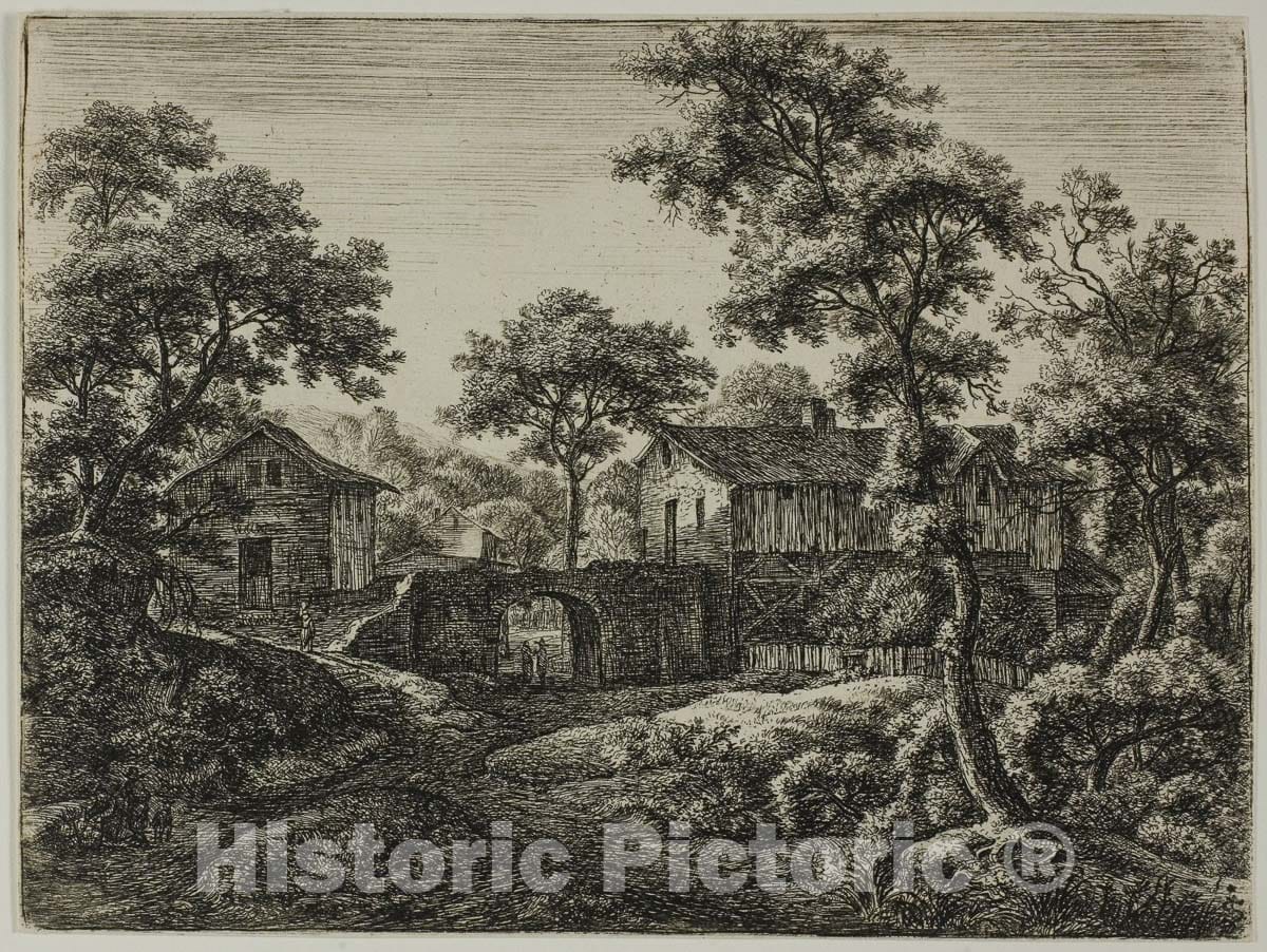 Art Print : The Great Gate, Anthonie Waterloo, c.1624, Vintage Wall Decor :