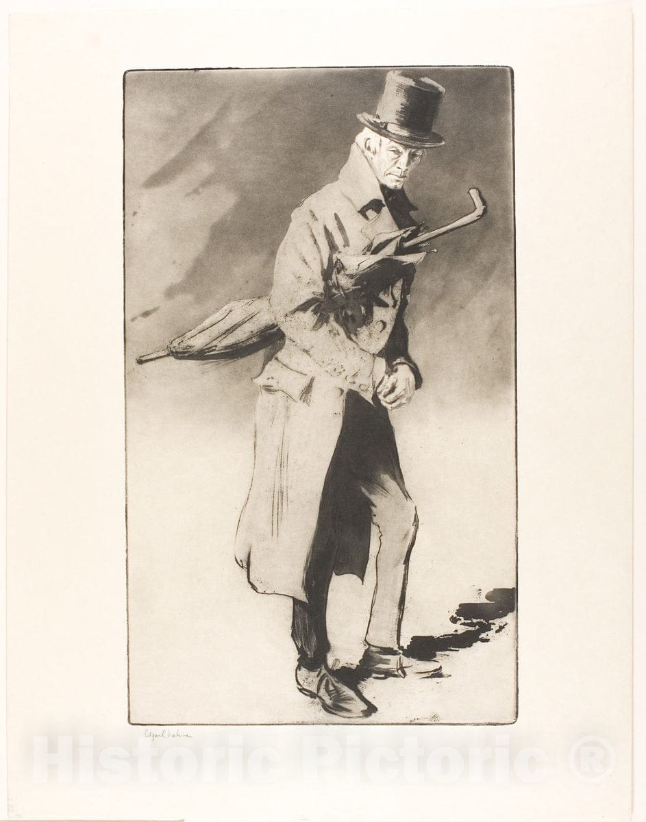 Art Print : Lerand in the Role of "Rodin" in The Wandering Jew, Edgar Chahine, c.1811, Vintage Wall Decor :