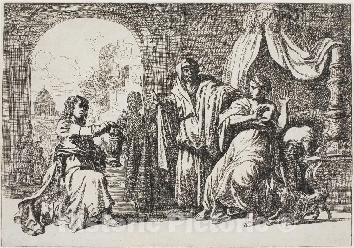 Art Print : Sophonisba Receiving the Poisoned Cup, Pieter Lastman, c 1804, Vintage Wall Decor :