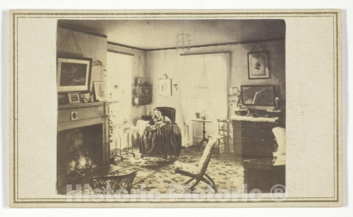 Art Photo : Untitled (Woman in Interior of House), J. C. Spooner, c 1840, Vintage Wall Decor :