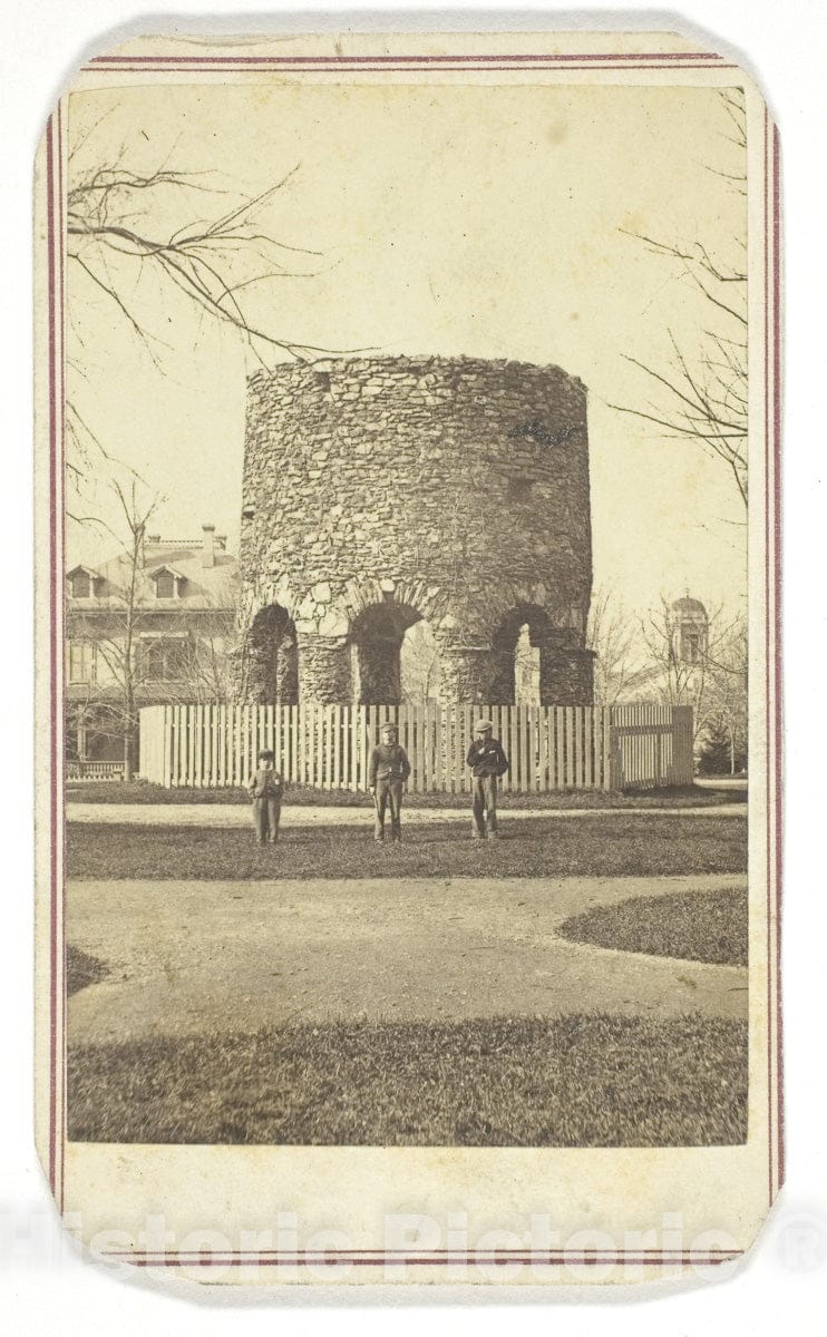 Art Photo : Untitled (stone turret with boys), Joshua Appleby Williams, c.1873, Vintage Wall Decor :