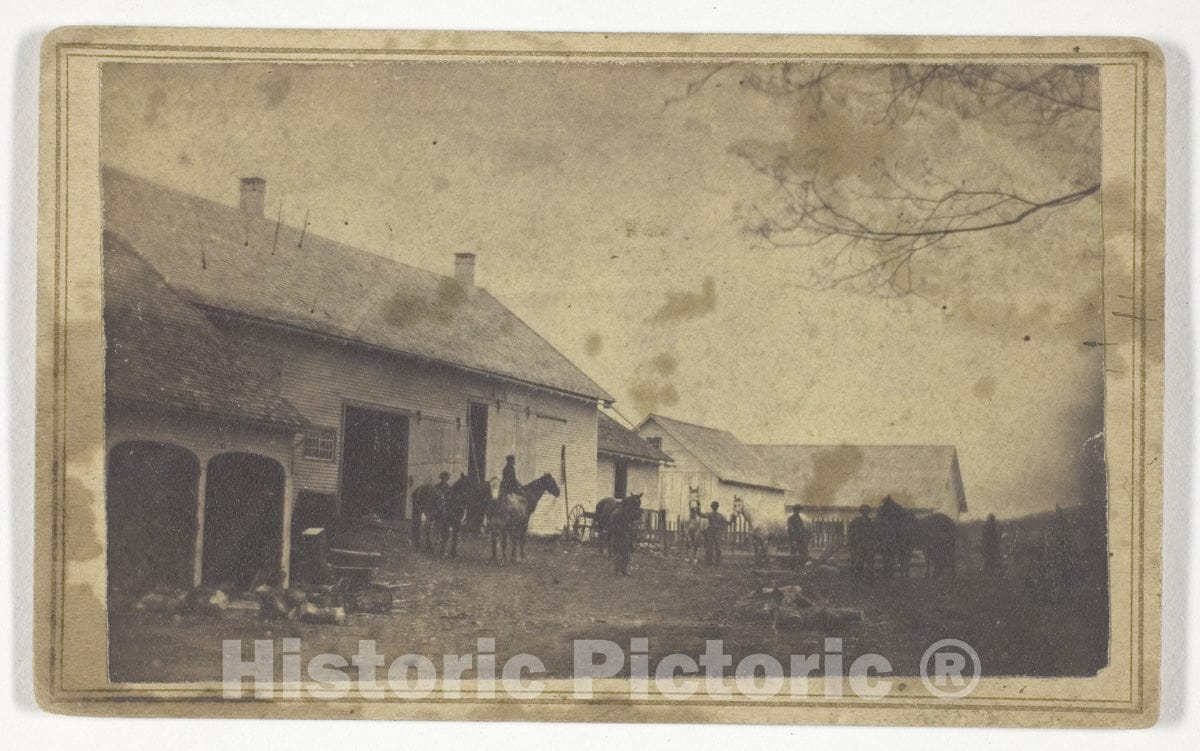 Art Photo : Untitled (barn exterior), Unknown, c 1872, Vintage Wall Decor :