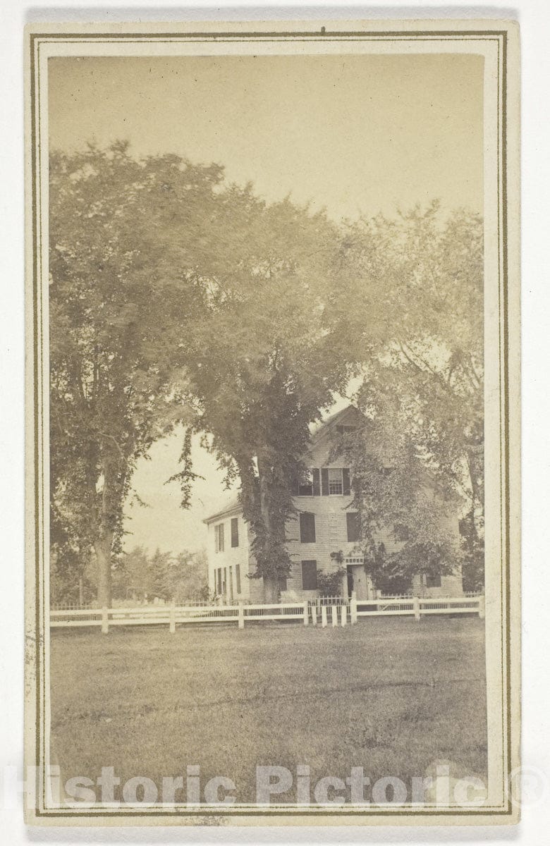 Art Photo : Miss Browns house and curious elm cross., H. O. Bly, 100bc, Vintage Wall Decor :