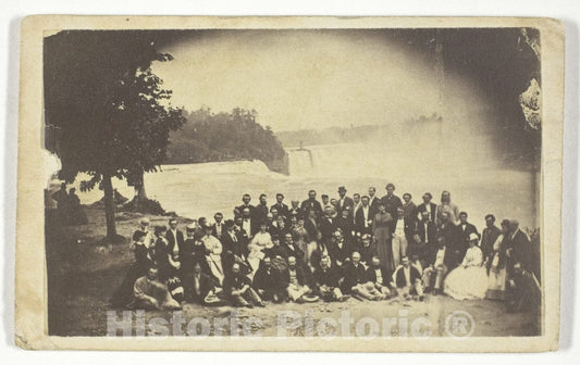 Art Photo : Untitled (Group at Niagara falls), Unknown, c 1864, Vintage Wall Decor :