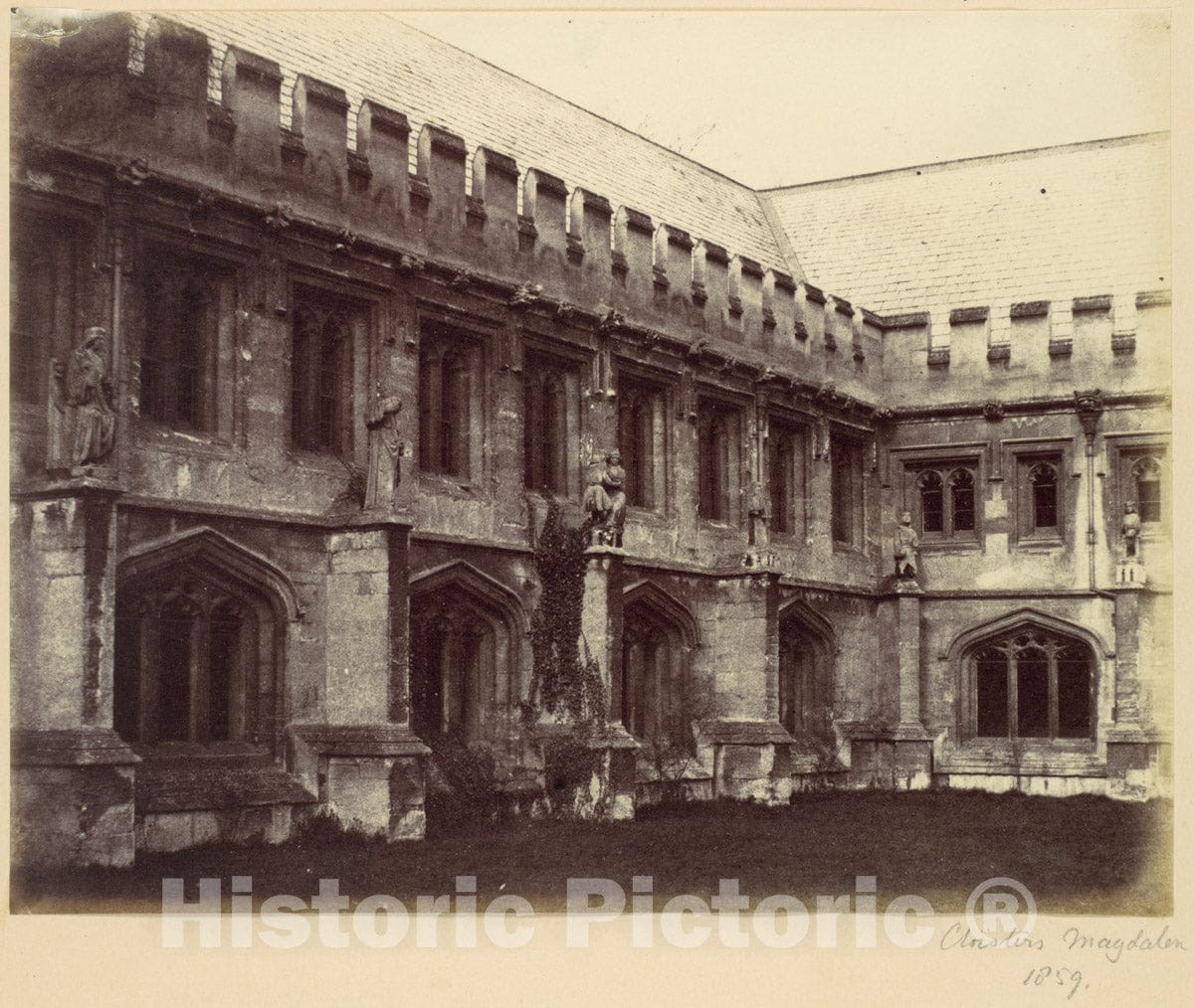 Photo Print : Alfred Capel Cure - Cloisters, Magdalen : Vintage Wall Art