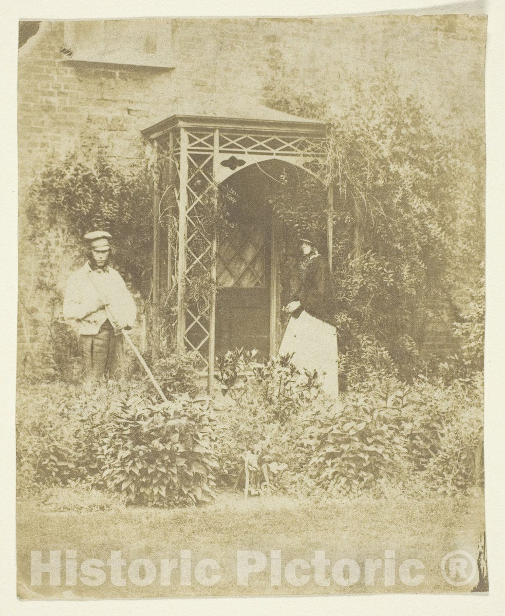 Art Photo : Mrs. Craik in Outdoor Garden, Unknown, c 1850, Vintage Wall Decor :