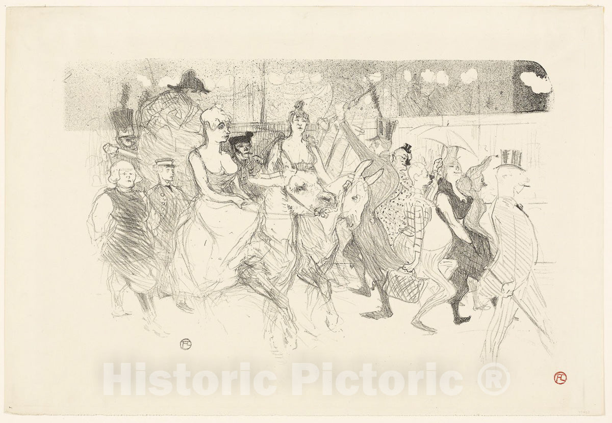 Art Print : A Gala Evening at the Moulin Rouge, Henri de Toulouse-Lautrec, c 1893, Vintage Wall Decor :
