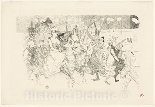 Art Print : A Gala Evening at the Moulin Rouge, Henri de Toulouse-Lautrec, c 1893, Vintage Wall Decor :