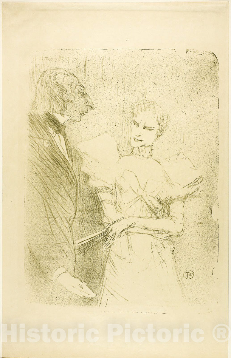 Art Print : BrandÃ¨s and Leloir, in Les Cabotins, Henri de Toulouse-Lautrec, c 1893, Vintage Wall Decor :