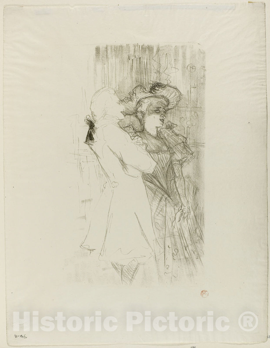 Art Print : Lender and Auguez in La Chanson de Fortunio, Henri de Toulouse-Lautrec, c 1970, Vintage Wall Decor :