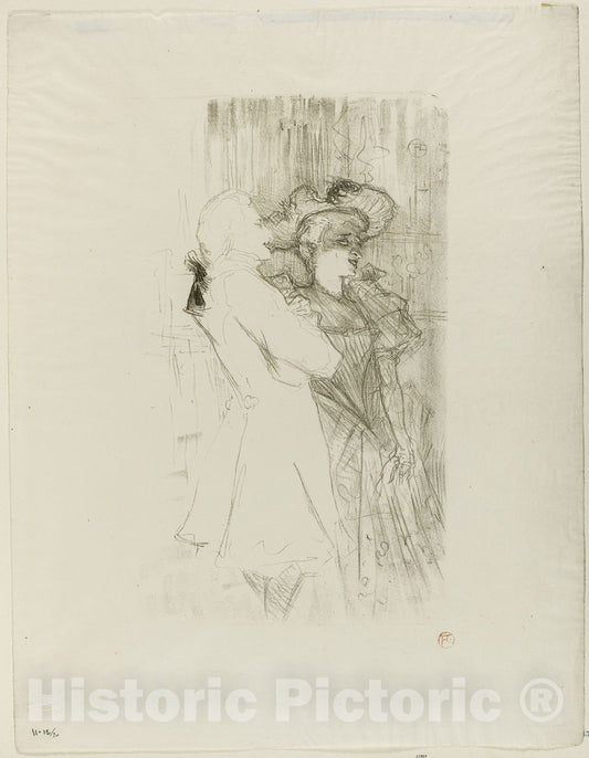 Art Print : Lender and Auguez in La Chanson de Fortunio, Henri de Toulouse-Lautrec, c 1970, Vintage Wall Decor :