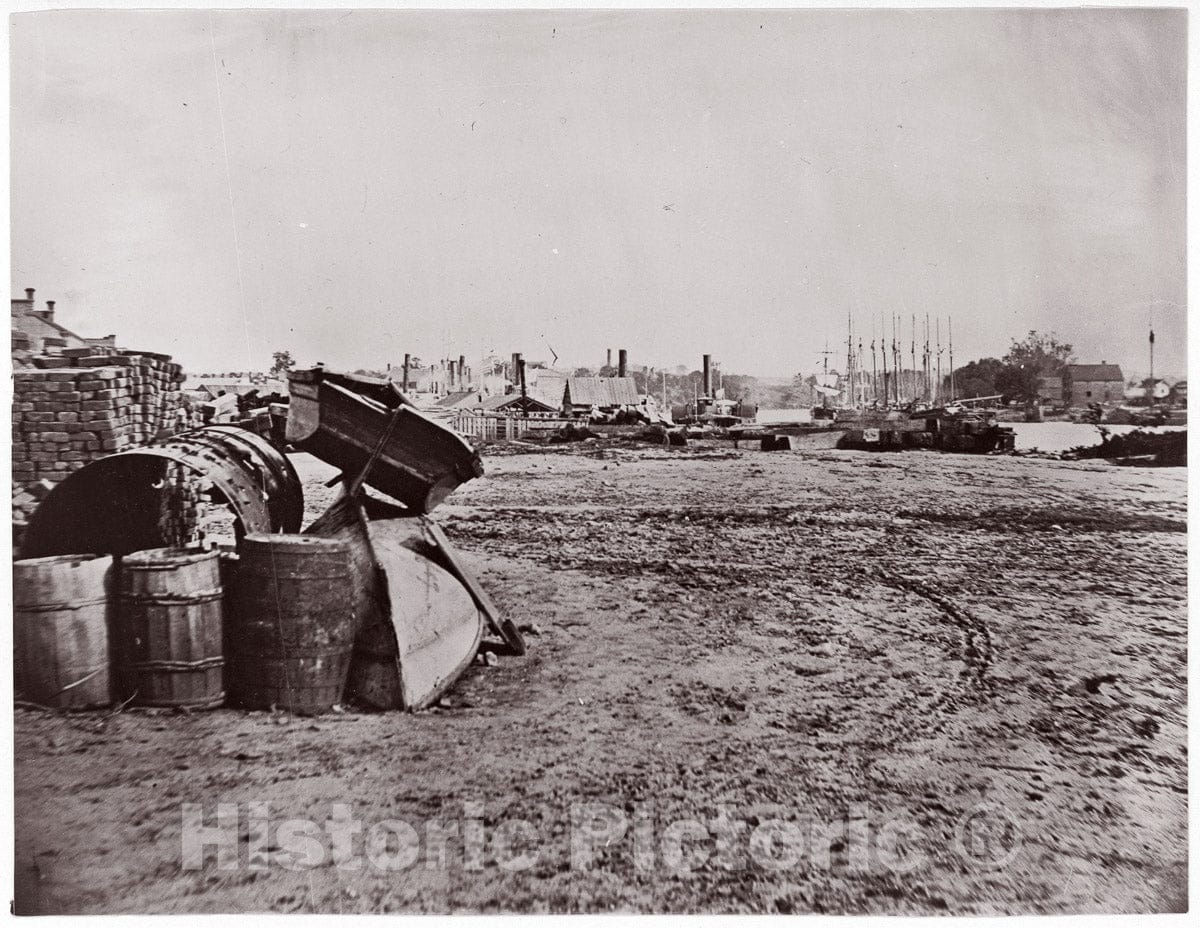 Photo Print : Alexander Gardner - Wharves at Richmond, Virginia : Vintage Wall Art