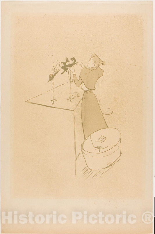 Art Print : The Milliner, Renee Vert, Henri de Toulouse-Lautrec, c 1990, Vintage Wall Decor :