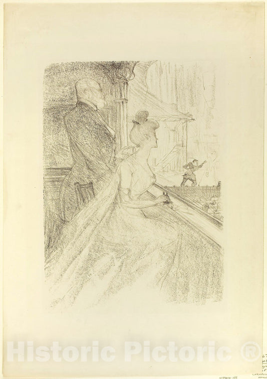 Art Print : The Box, Faust, Henri de Toulouse-Lautrec, c 1970, Vintage Wall Decor :