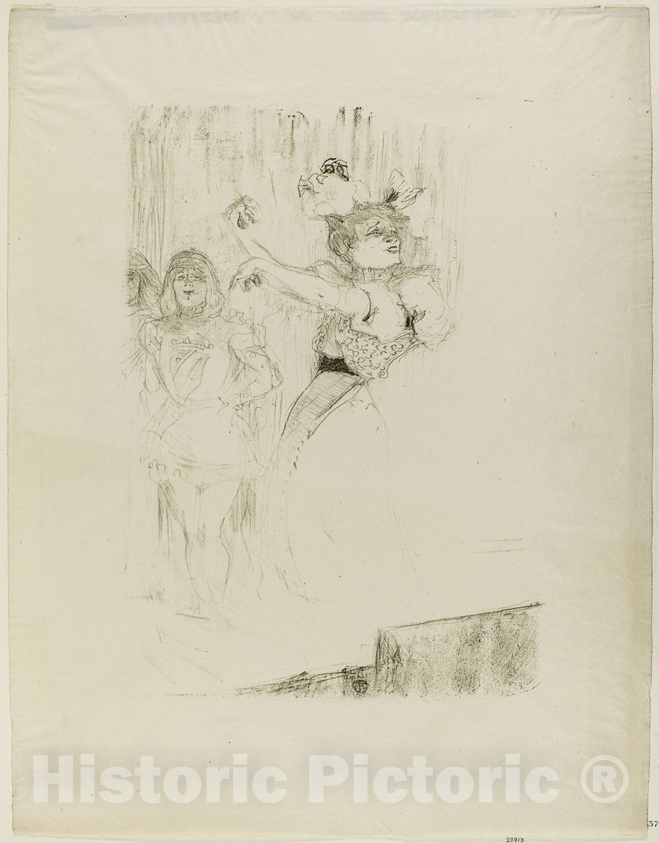 Art Print : Lender Dancing the Bolero in Chilperic, Henri de Toulouse-Lautrec, c 1898, Vintage Wall Decor :