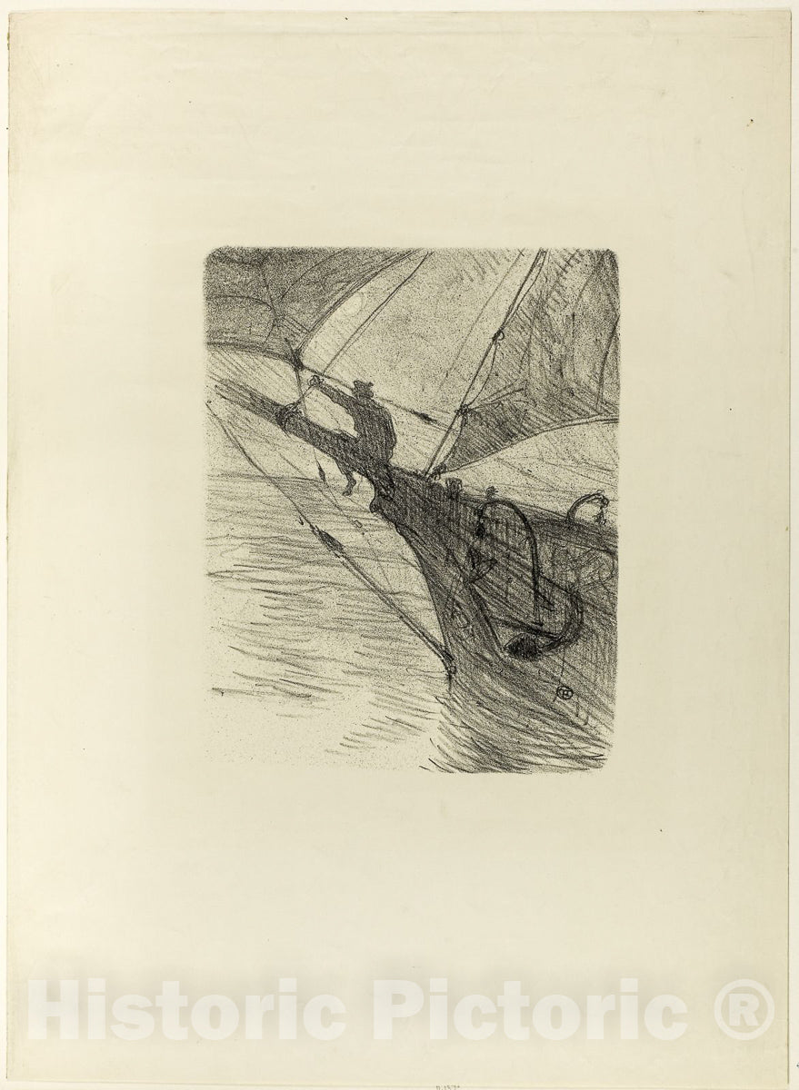 Art Print : At Sea by Night, from Melodies de Desire Dihau, Henri de Toulouse-Lautrec, c.1893, Vintage Wall Decor :